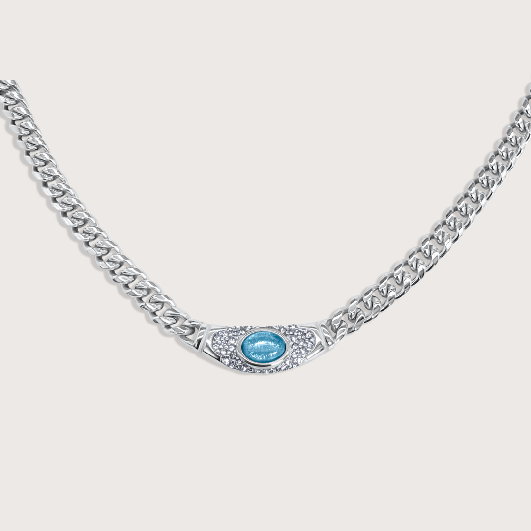Collar Bella Plateado Aqua
