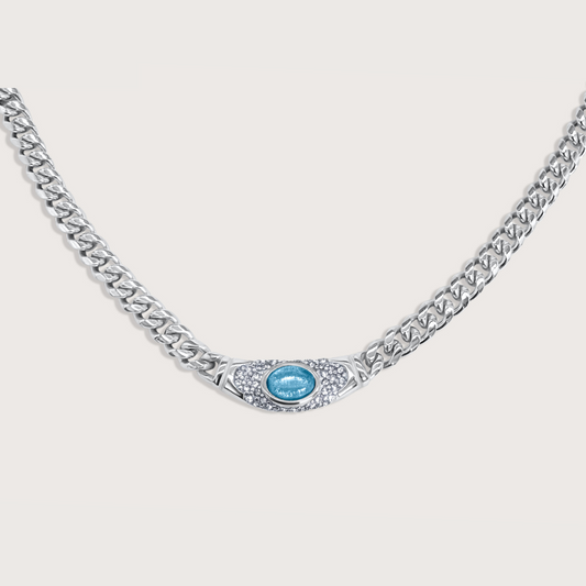 Collar Bella Plateado Aqua