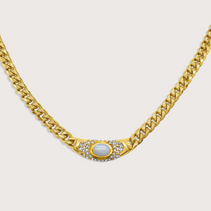 Collar Bella Dorado Piedra Luna