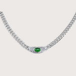 Collar Bella Plateado Verde