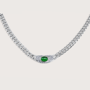 Collar Bella Plateado Verde