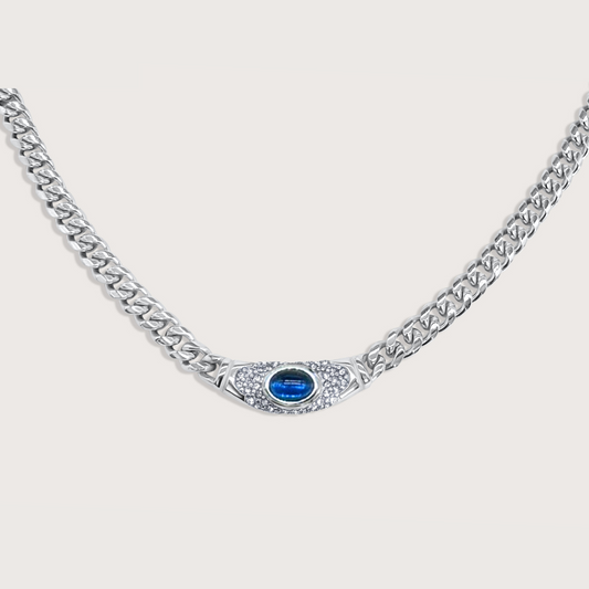 Collar Bella Plateado Azul
