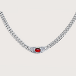 Collar Bella Plateado Rojo