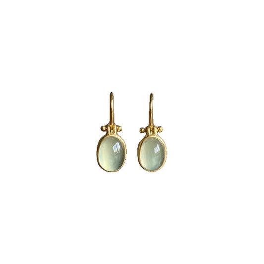 Pendientes Vintage en Piedra Lunar Verde