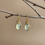 Pendientes Vintage en Piedra Lunar Verde