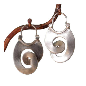 Pendientes en Espiral Color Plata Vintage