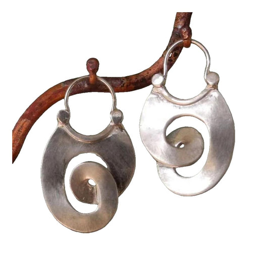 Pendientes en Espiral Color Plata Vintage