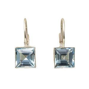 Pendientes Vintage en Cristal Cúbico Azul