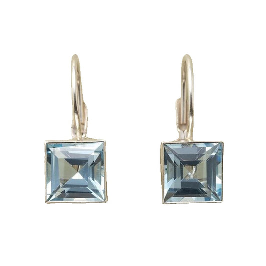Pendientes Vintage en Cristal Cúbico Azul