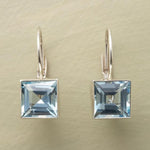 Pendientes Vintage en Cristal Cúbico Azul