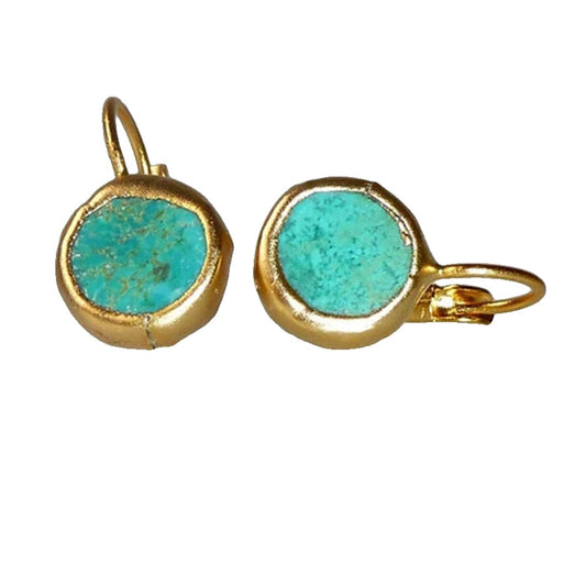 Pendientes Color Oro con Turquesa
