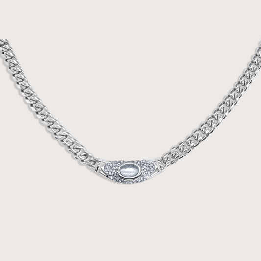 Collar Bella Plateado Blanco