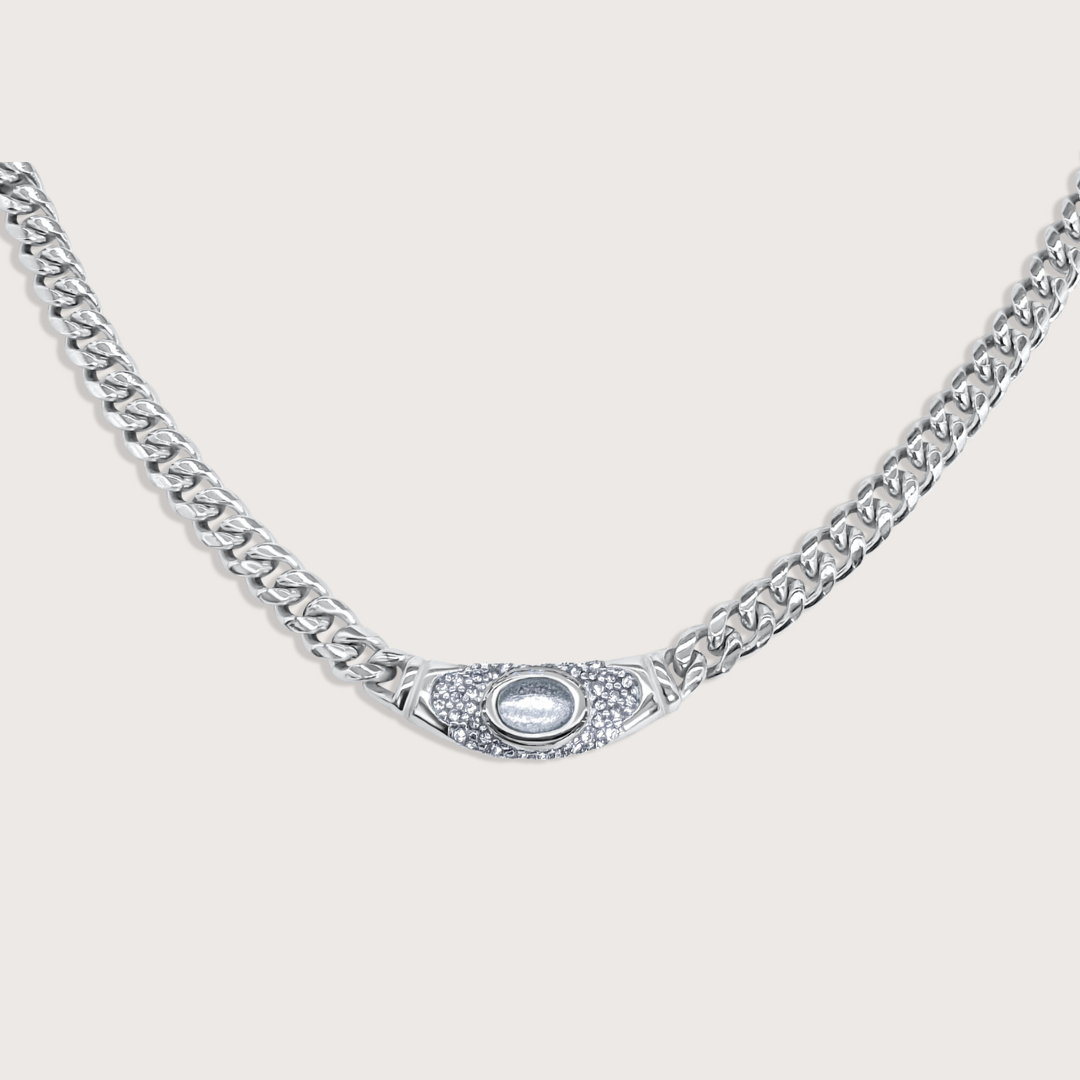 Collar Bella Plateado Blanco