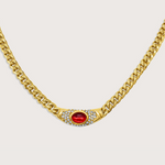 Collar Bella Dorado Rojo