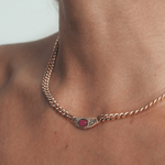 Collar Bella Dorado Rubí Rosa