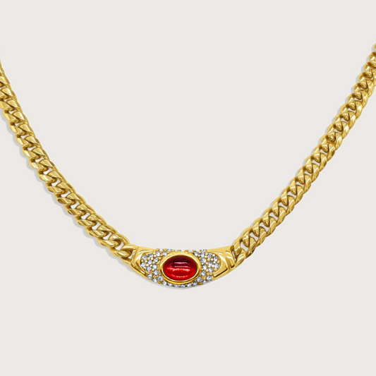 Collar Bella Dorado Rojo
