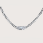 Collar Bella Plateado Piedra Luna