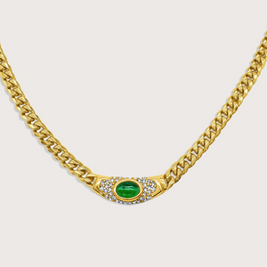 Collar Bella Dorado Verde