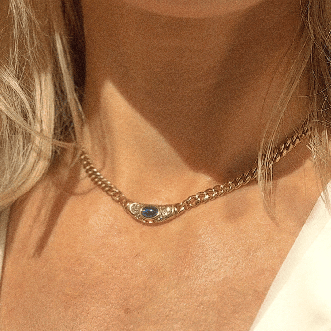 Collar Bella Dorado Azul