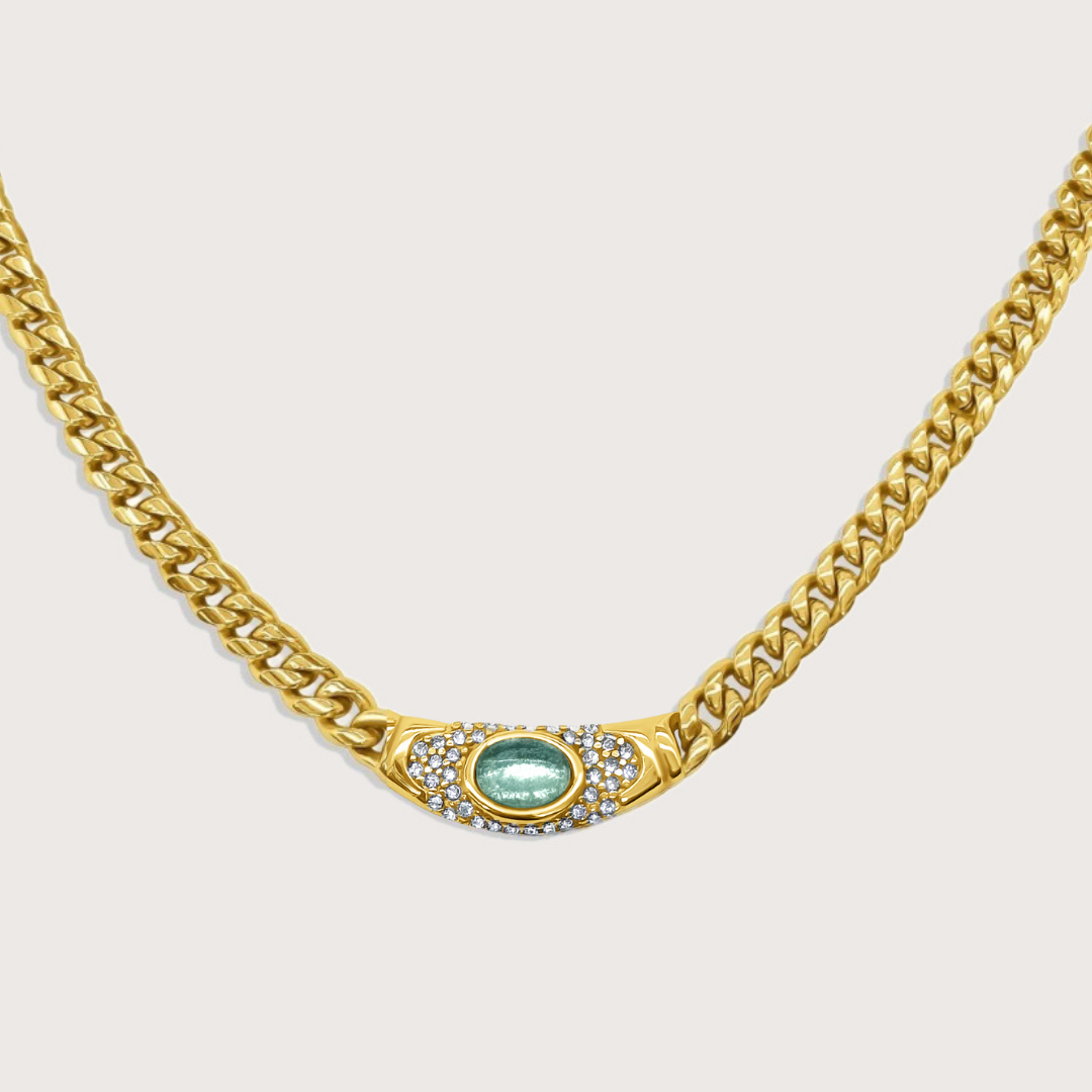 Collar Bella Dorado Aqua