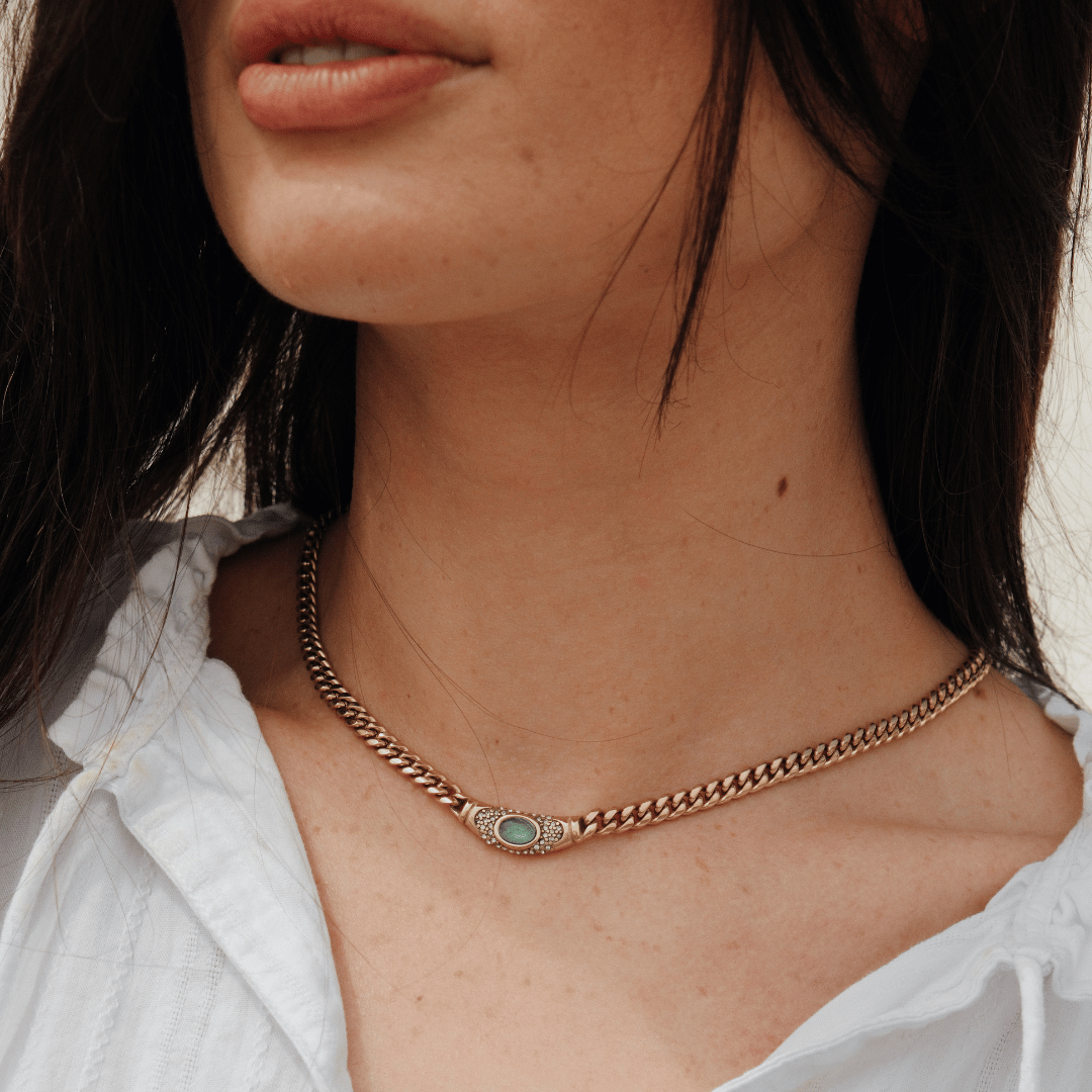 Collar Bella Dorado Aqua