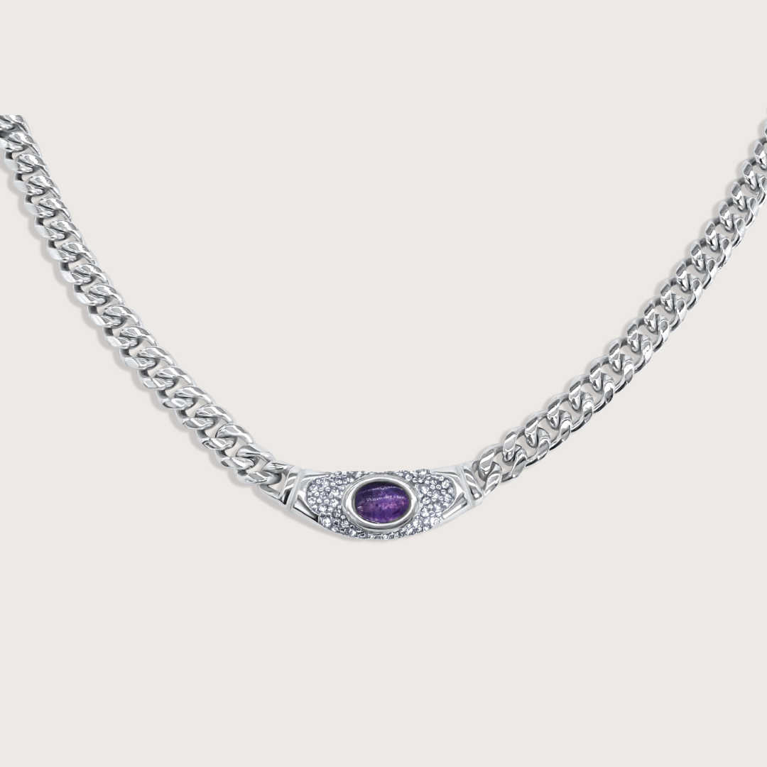 Collar Bella Plateado Amatista