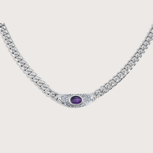 Collar Bella Plateado Amatista