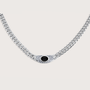 Collar Bella Plateado Negro