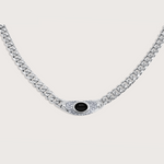 Collar Bella Plateado Negro