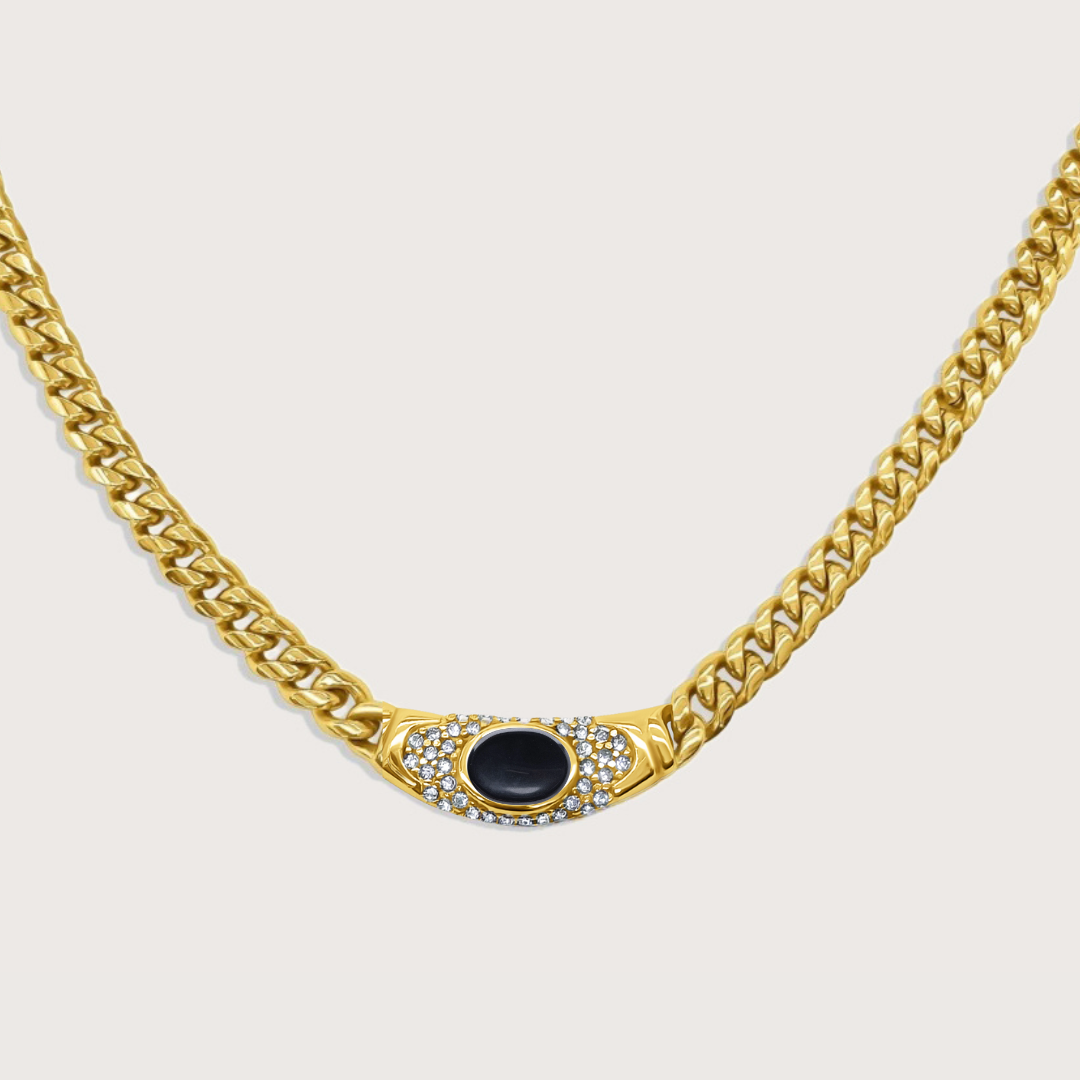Collar Bella Dorado Negro