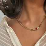 Collar Bella Dorado Rojo