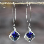 Pendientes en Piedra Azul Color Plata