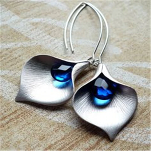 Pendientes en Piedra Azul Color Plata