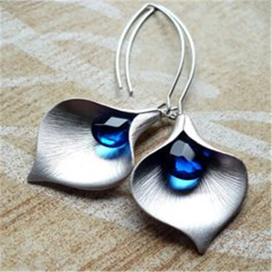 Pendientes en Piedra Azul Color Plata