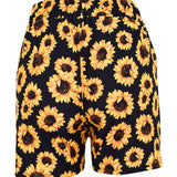 Shorts deportivos con diseño de girasol Sunshine