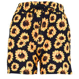 Shorts deportivos con diseño de girasol Sunshine