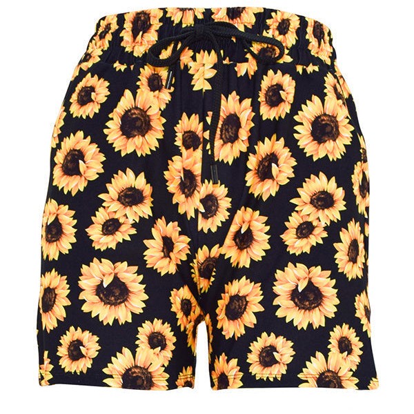 Shorts deportivos con diseño de girasol Sunshine