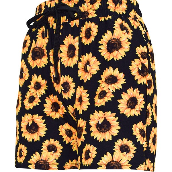 Shorts deportivos con diseño de girasol Sunshine
