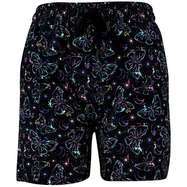 Shorts jogger con mariposas de neón