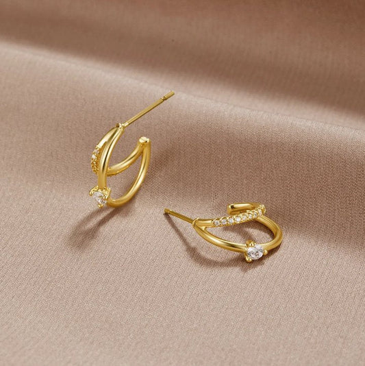 Pendientes Artie Cristal Oro