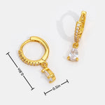 Pendientes en Cristal Color Oro Premium