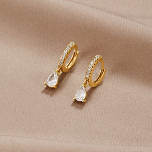Pendientes en Cristal Color Oro Premium