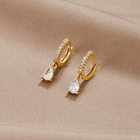 Pendientes en Cristal Color Oro Premium